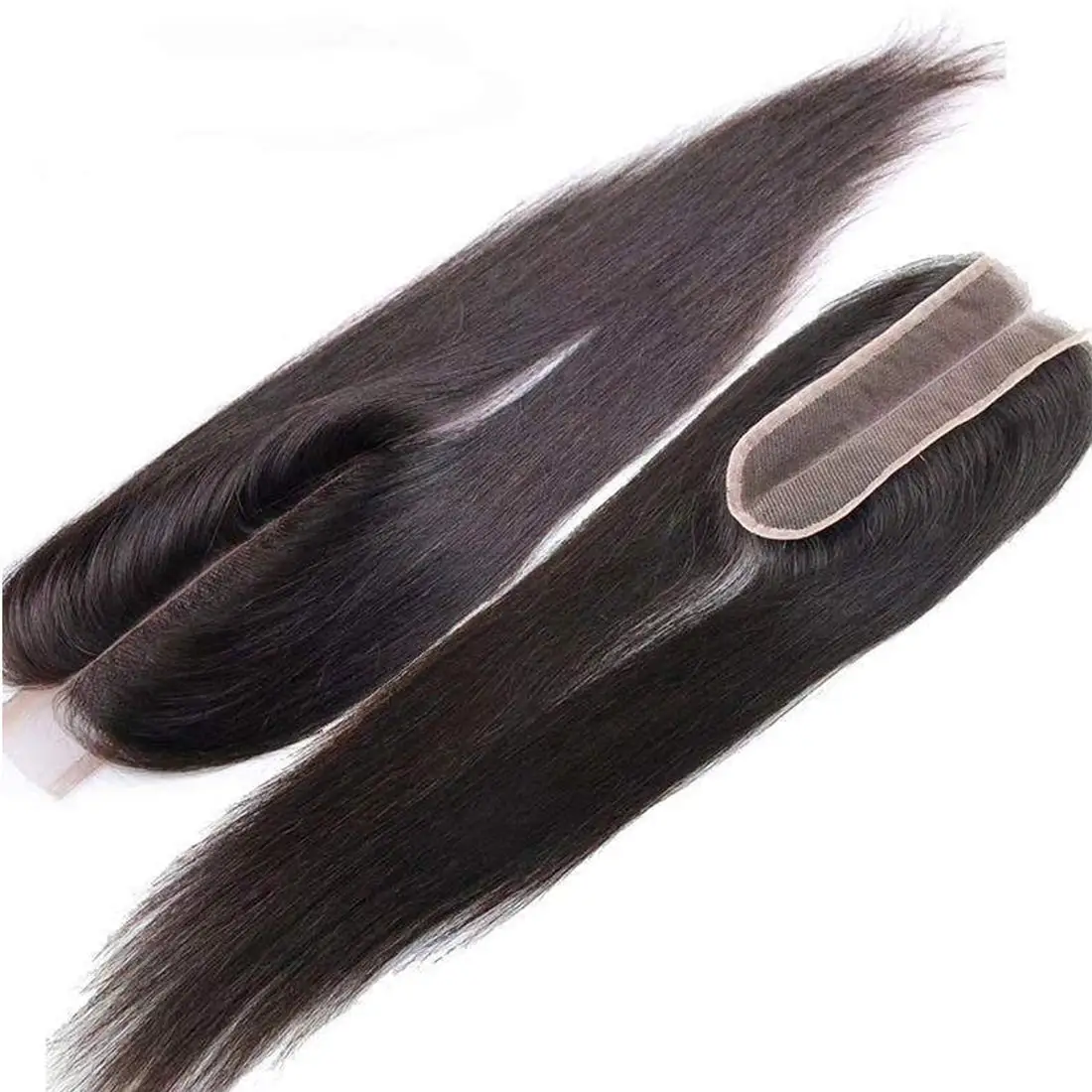 Brazilian 2x6 Kim Lace Closure Human Hair 2x6 Transparent Lace Closure Pure Hand Tied Hairline Natural Black 150% Density 26inch