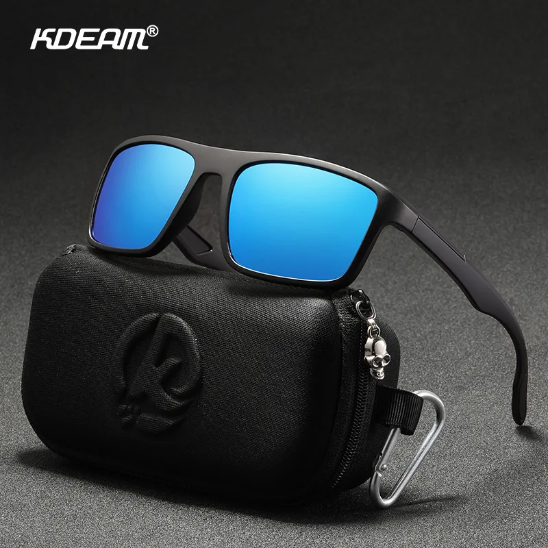 KDEAM Square Ultra Light TR90 Sunglasses Men Polarized TAC 1.1mm Thickness Lens Driving Fishing Glasses Women Sports Eyewear