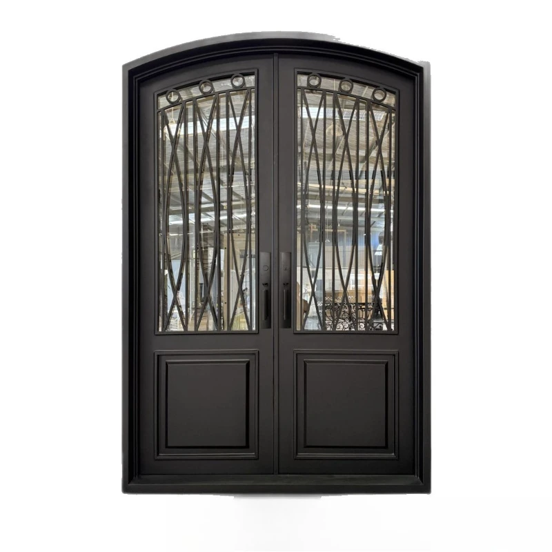 Wrought iron door European modern household double door French courtyard anti-theft villa door
