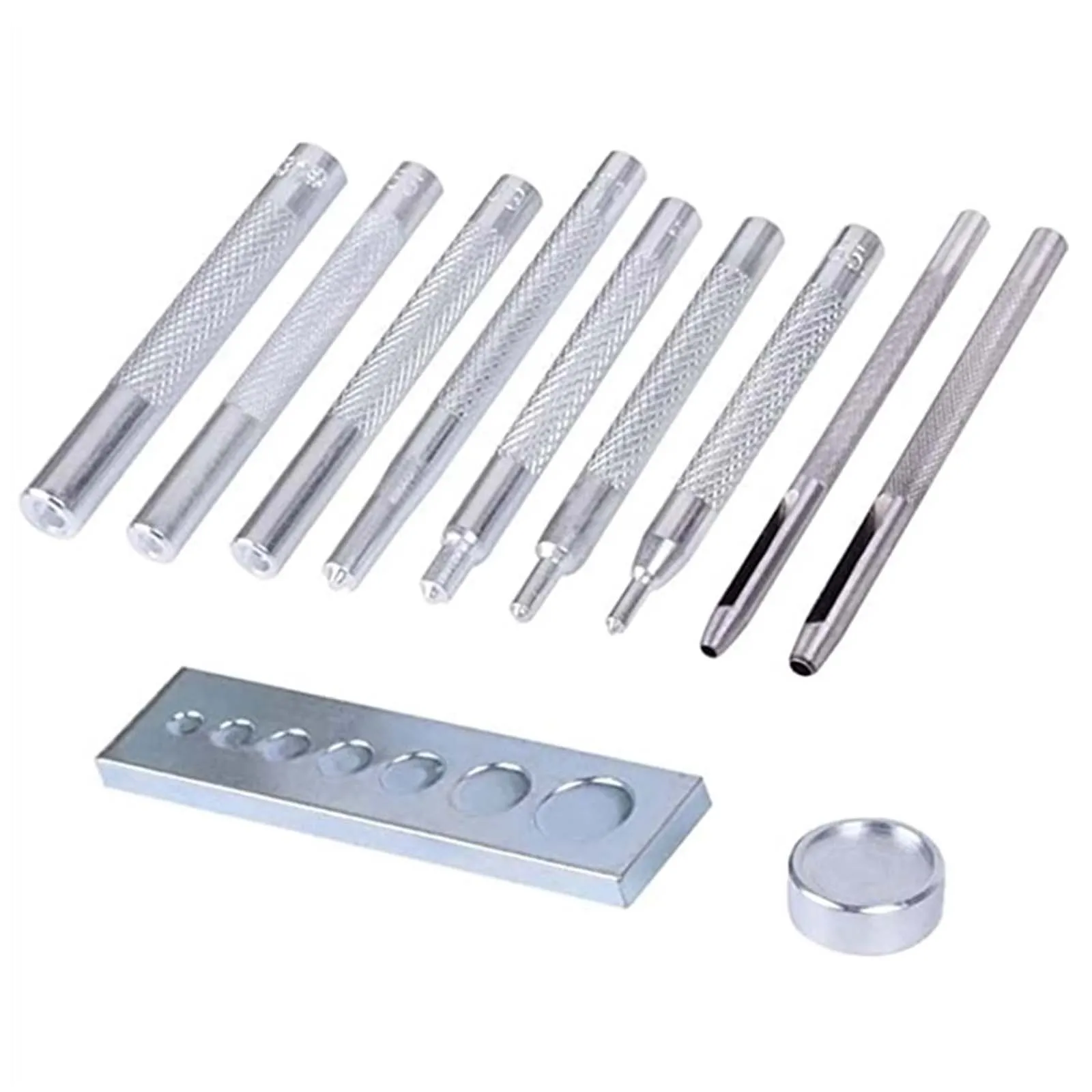 

11pcs Snap Rivet Setter, Leather Craft Working Tools Die Punch for DIY Clothing Jacket Jeans Wear Drilling Hole