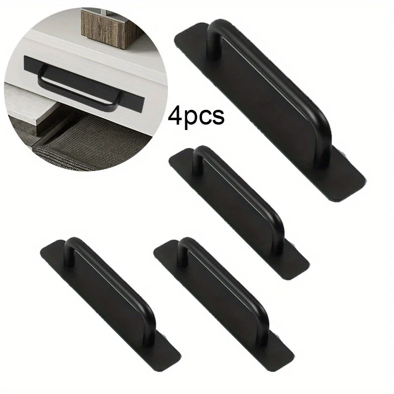 4pcs Wooden Door Window Handle Aluminum Alloy Balcony Glass Move Self-adhesive Surface Mounted Handle and Pull Knob alloy push