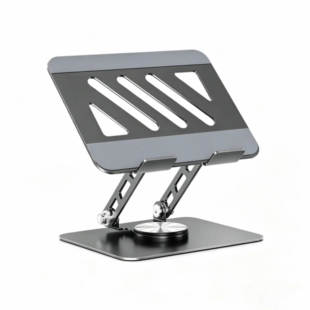 360° Rotating Tablet Stand Carbon Steel Height Adjustable Tablet Foldable Stand Hollow Heat Dissipation Anti-Slip Laptop Stand