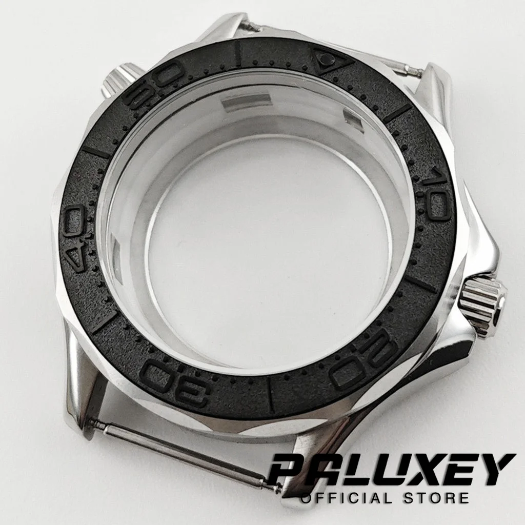 

NH35 41mm Black Bezel Seamaster Watch Case For NH34 NH35 NH36 Movement 10ATM Water Resistant Stainless Steel Replacement Parts