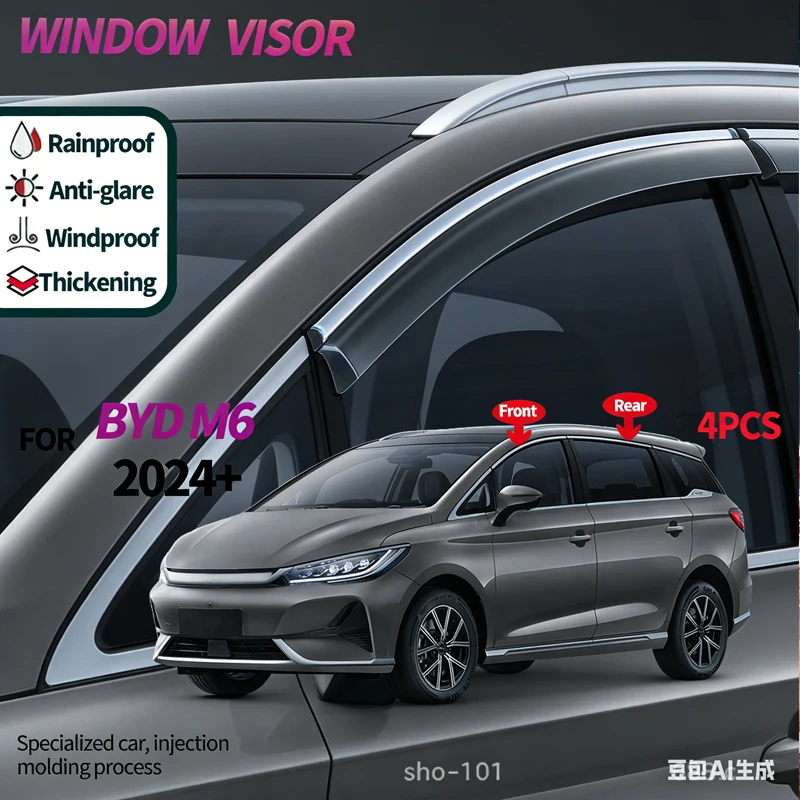 Suitable for right-hand drive version of BYD M6 rain or shine weather shield BYD M6 2024+ Window visors