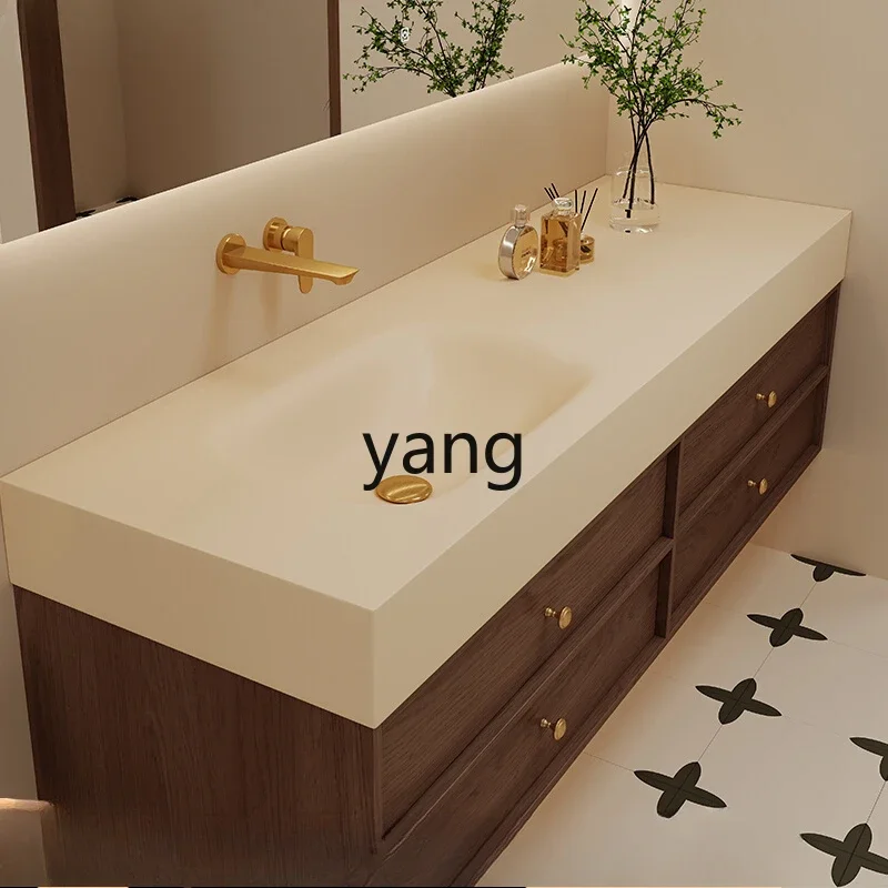 XYY rock slab hot bending seamless integrated basin bathroom cabinet combination bathroom washstand