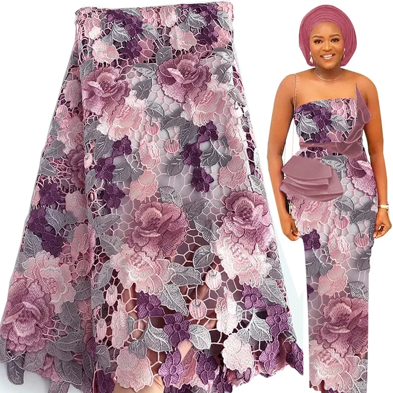 Najlepiej sprzedające się szwajcarskie koronki z woalu Afrykańska tkanina koronkowa Nigeryjska francuska tkanina Wysokiej jakości nigeryjska koronka tiulowa