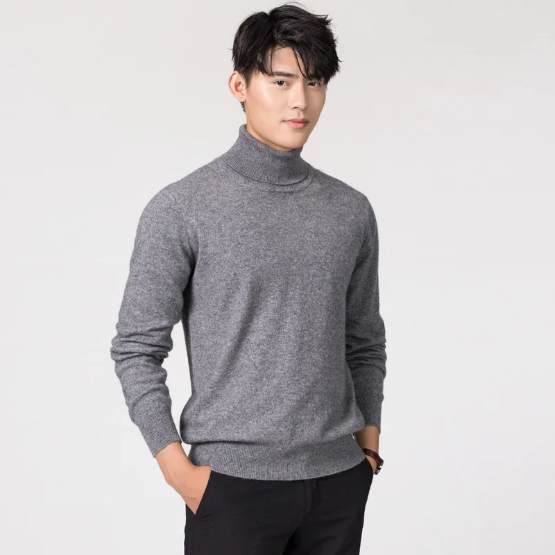 Cashmere Cotton Blend Turtleneck Men Sweater 2024 Autumn Winter Daily High Collar Jumper Jersey Hombre Pull Homme Knit Pullovers