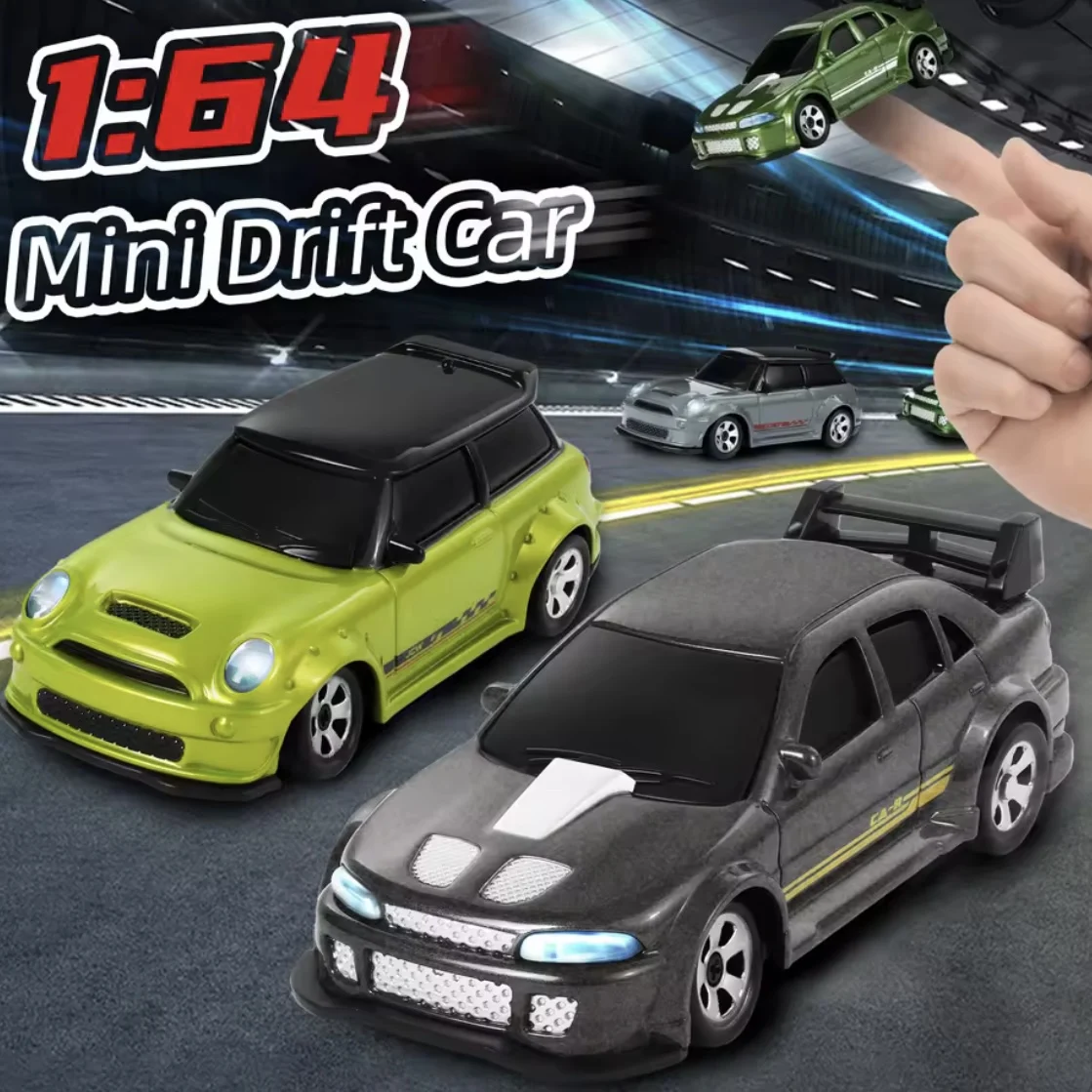 High Speed 2.4G 4WD RC Drift Car KF20 1:64 Full Proportion Mini Desktop Racing Car Stable Control Toy Gift for Kids Adults New