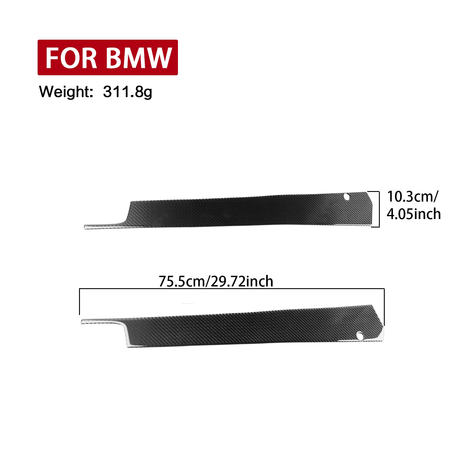 For BMW 3 Series E90 2005-2012 Modified Carbon Fiber Front Door Window Trim Interior Accessories Piano Black Decorative Sticker