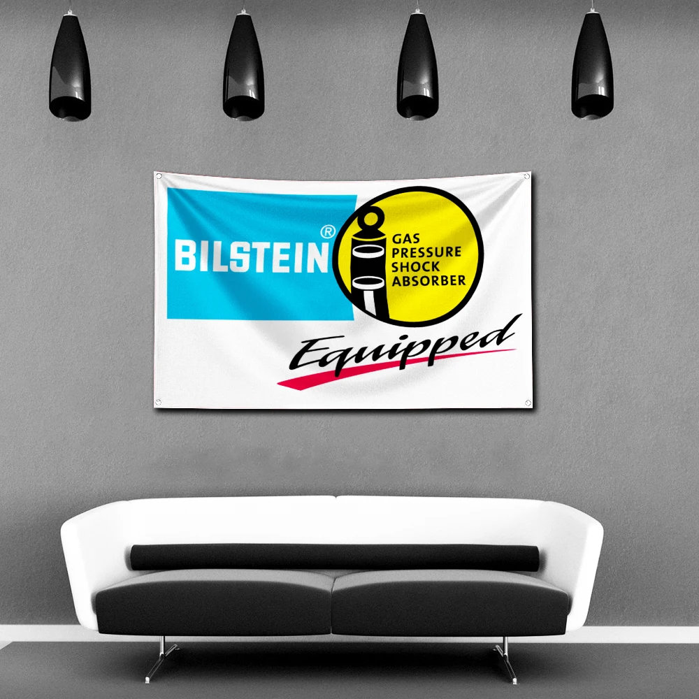 Bilsteins Flag Polyester Digital Printing Banner 4 Sizes for Garage Wall Art Out Door Decoration With Brass Grommets