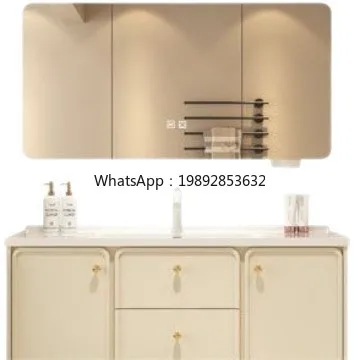 LYY Smart Bathroom Cabinet French Modern Minimalist Ceramic Integrated Washbasin Sink Bathroom Set