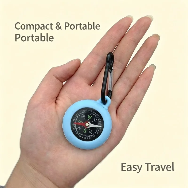 Tragbarer Kompass mit Karabiner Mini-Taschenkompass für Outdoor-Wandern Camping Überlebens-Navigationswerkzeug