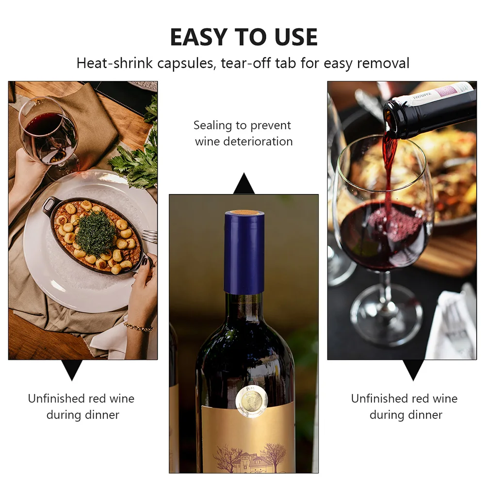 

150pcs Red Wine Bottle Shrink Film Heat Seal Sealing Discs PVC Restaurant Home Winery Kitchen Bar Supplies