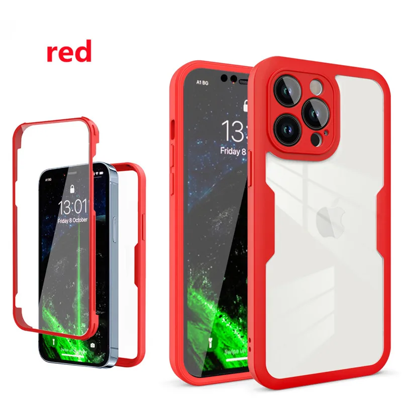 360 Full Body Front+Back Clear Case For iPhone 16 15 14 13 11 12 Pro Max XS X XR 7 8 Plus SE 2022 Silicone Shockproof Cover