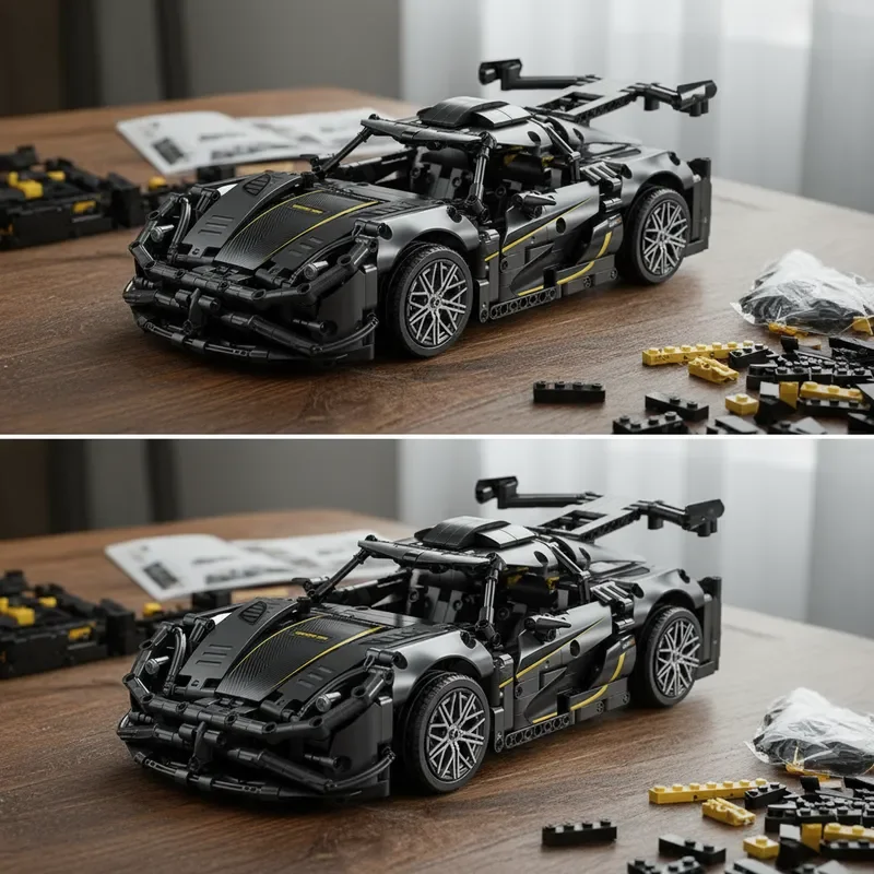 

NEW Technical Black Race Car Building Blocks Toy Creative Assembly Bricks Educational STEM Puzzle Kids Birthday Christmas Gifts