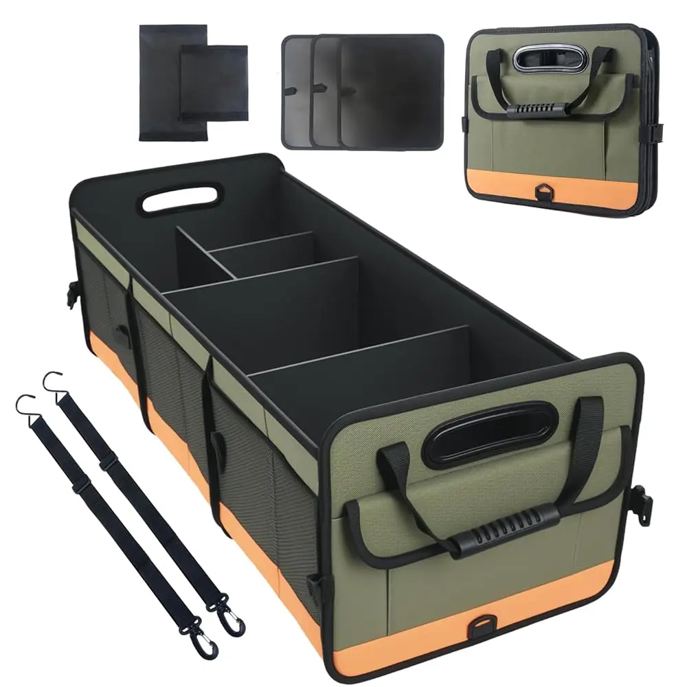 

Organizer for Suv, Sturdy Storage Organization with Non-Slip Bottom Strips, 95L Large Capacity Cargo Organizer for Car, Truck