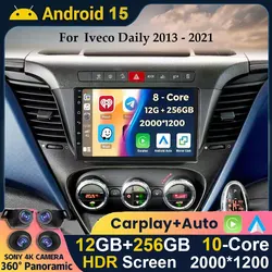 Android 15 WIFI+4G 360 Camera Carplay Auto For Iveco Daily 2013 2014 2015 2016 2017- 2021 Car Radio Multimedia Player GPS Stereo