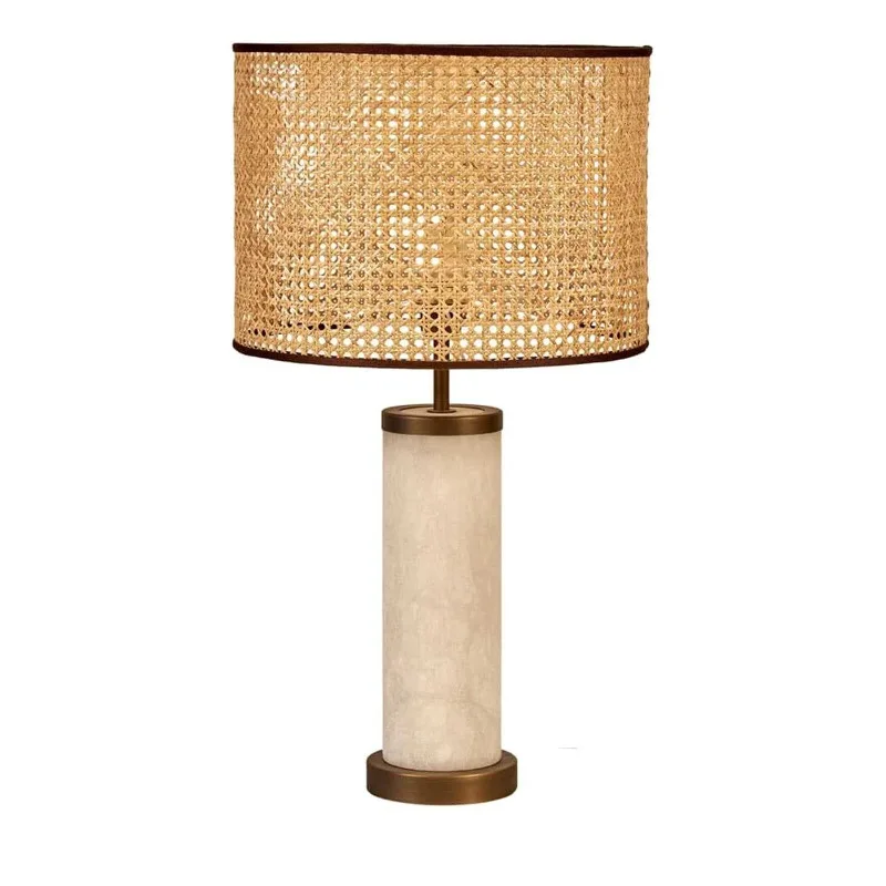 

Natural rattan lampshade table lamp 49cm