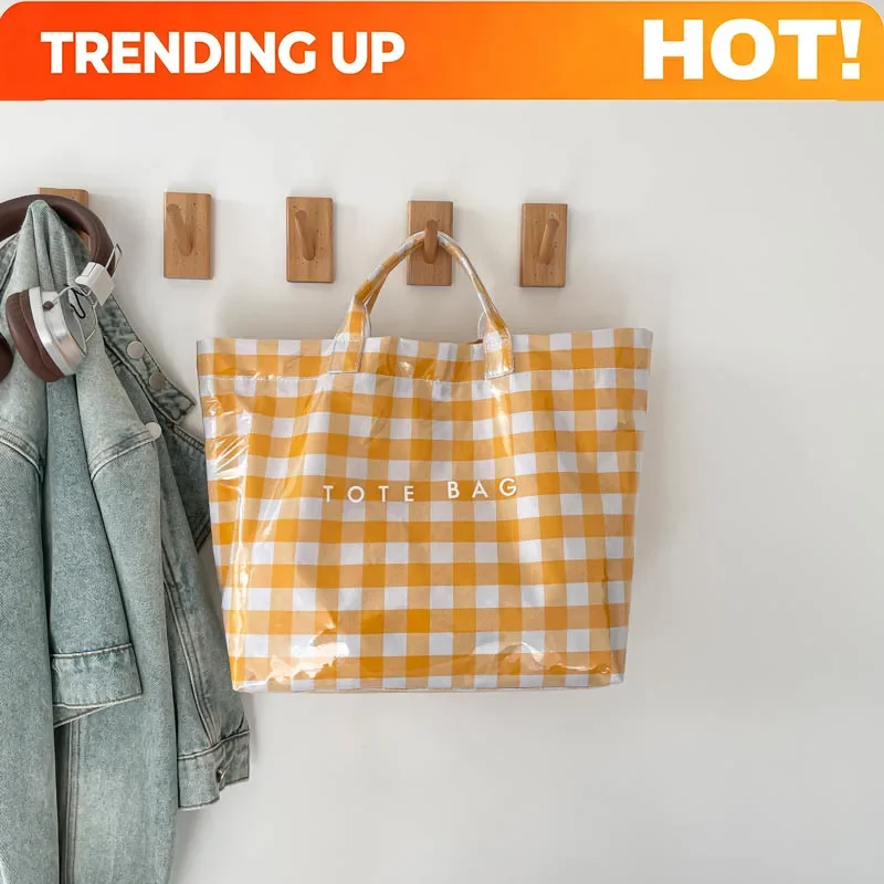 2026 Early Spring New Large Capacity Fresh Plaid Tote Bags Color Matching Portable Exquisite Handbags For Women Pastoral Style