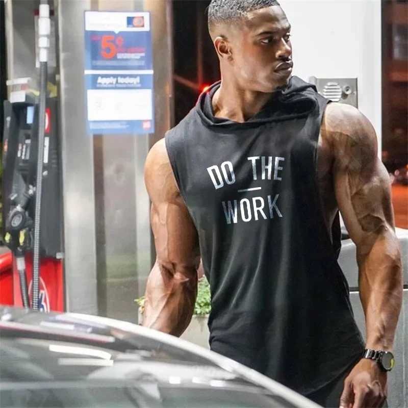 Muscleguys Brand Gym Clothing Bodybuilding Hoodie Shirt Fitness Men Tank Top Muscle Vest Stringer Undershirt DO THE WORT TankTop