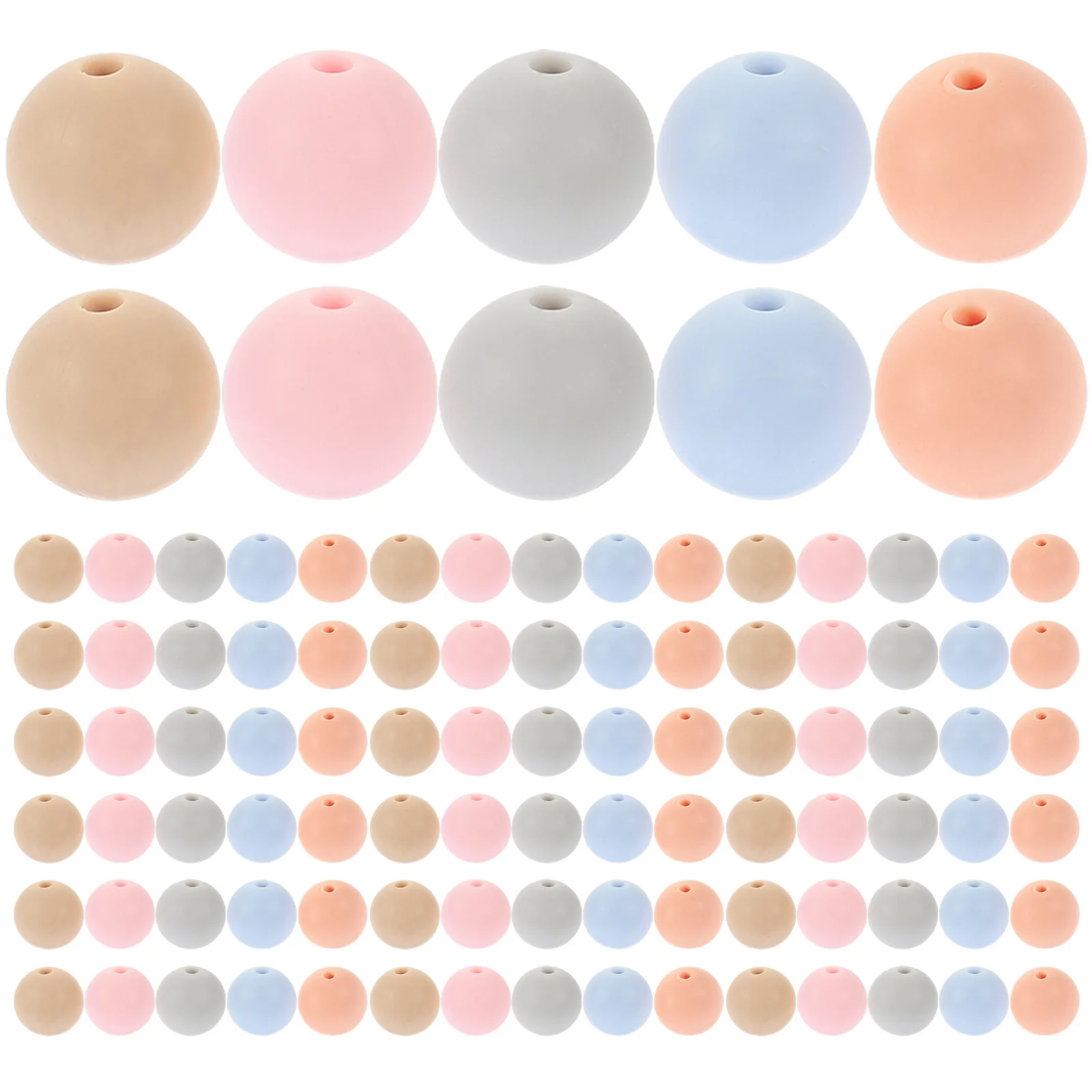 100Pcs Silicone Beads DIY Necklace Bracelet Jewelry Making No Burrs Safe for Baby Teething Beads Bulk Bracelet DIY Bead