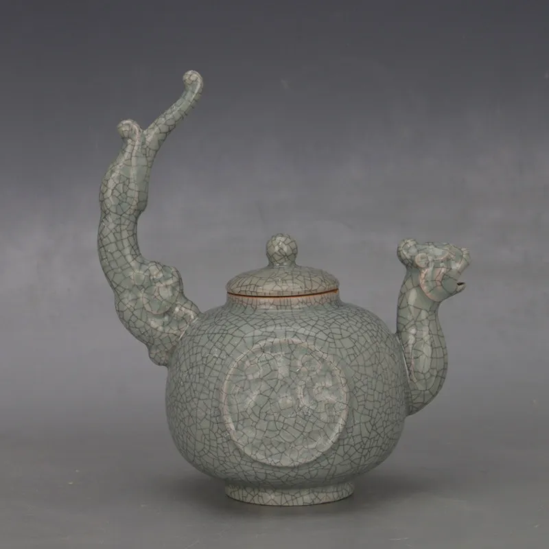 Song Dynasty Ru Ware Qingliang Temple Dog Head Censer with Huizong Empress Mark and Spur Marks Vintage Porcelain Decor