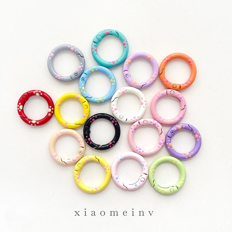 10pcs Colorful Cartoon Claw Print Strawberry Buckles DIY Keychains Buckles Spring Buckles Handmade Materials