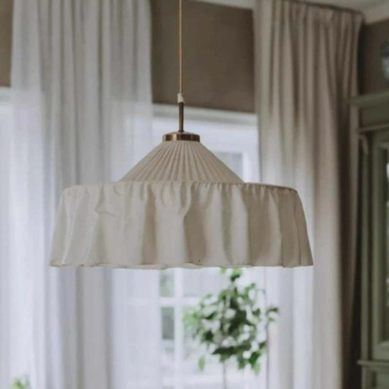 Medieval style hotel homestay decoration lamp, living room bedroom study fabric lamp c