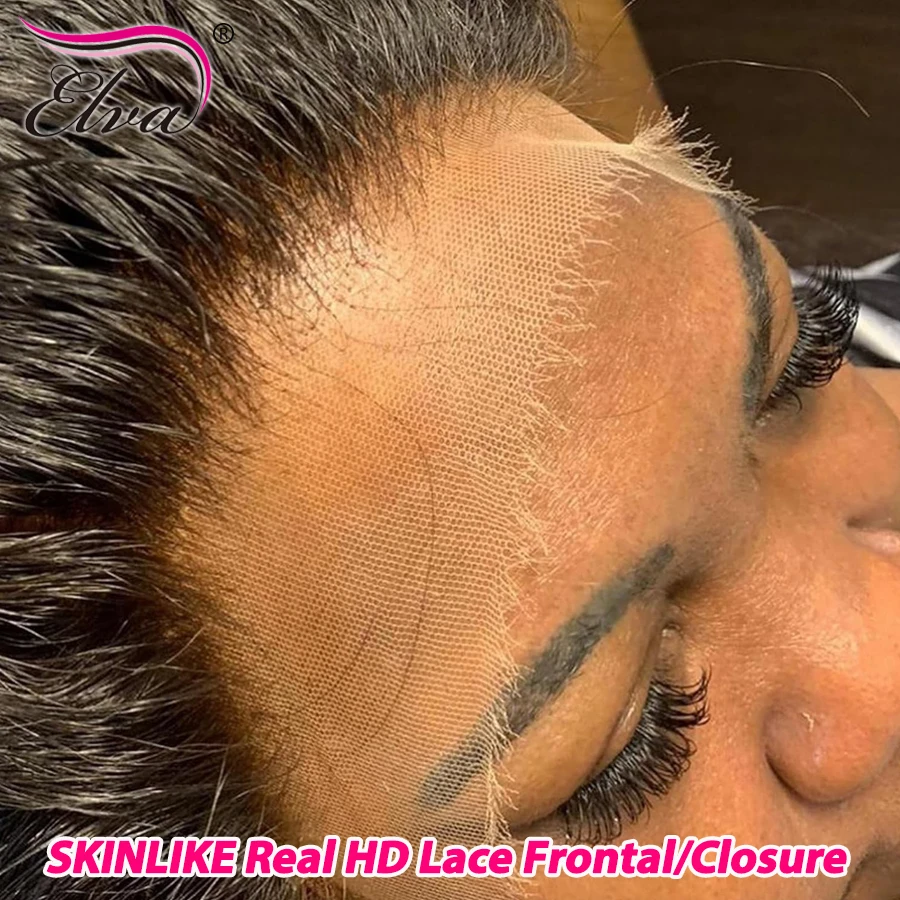 

Skinlike Real HD Lace Frontal Closure Body Wave Hair Invisible HD Lace Melt All Skins Прямые человеческие волосы HD Closures For Woman