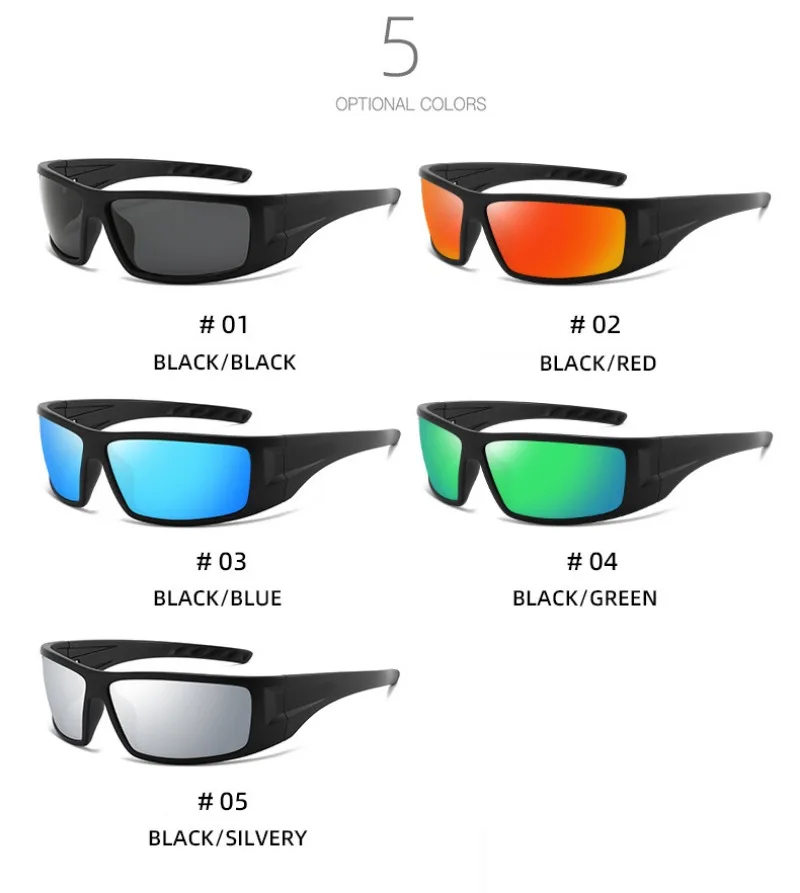 1pcs Men's Polarized Sports Sunglasses Outdoor Men Fishing Cycling Windproof Sports Goggles Colorful UV Resistant Sun Glasses - view 6