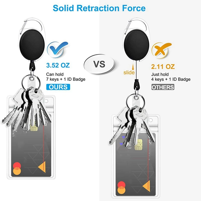 10 шт. держатель для бейджа с зажимами, выдвижной Бейдж, катушка, карабин, держатель для карт, держатель для ID-карты, ключей