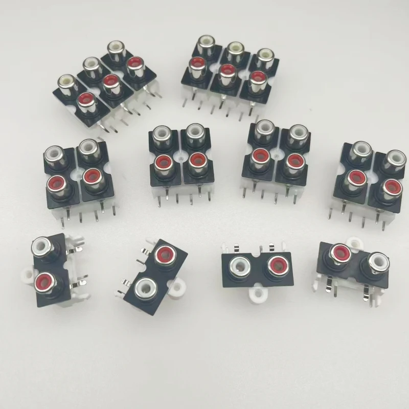 2/5PCS AV Coaxial RCA socket 2/4/6 Hole PCB soldering audio and video socket Lotus socket AV6-8.4-10 AV2-8.4-10 AV4-8.4-10