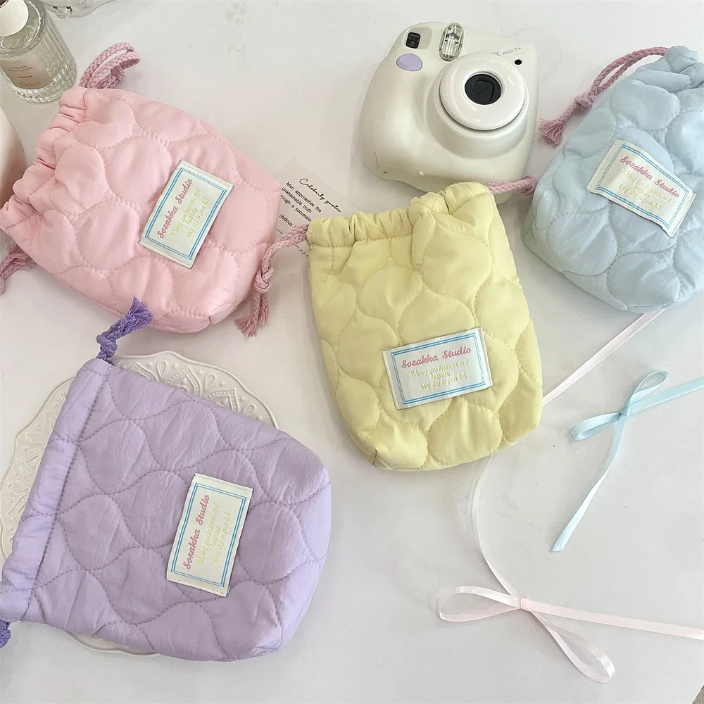 Black Card Camera Polaroid Storage Bag Portable Drawstring Bag Women Phone Pouch Key Earphones Lipstick Bags Draw String Bags