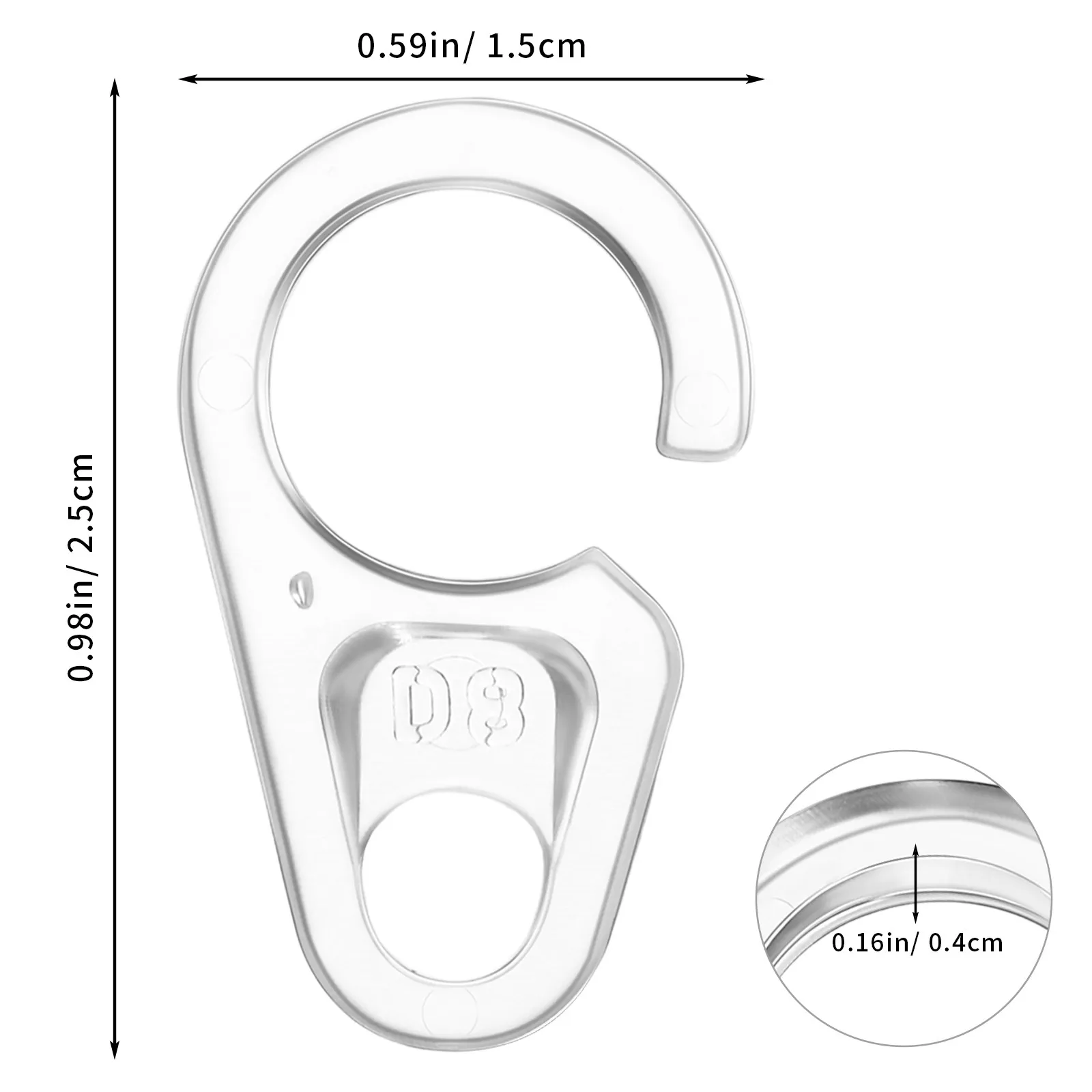 30Pcs Plastic Curtain Hooks for Wood Iron Rings Effortless Installation Stable Support Clear Invisible Home Decor