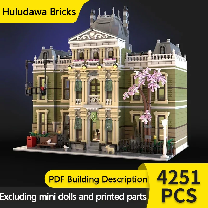 City Street View Model MOC Building Bricks Public Natural History Museum Modular Technology Gifts Holiday Assemble Toys Suit