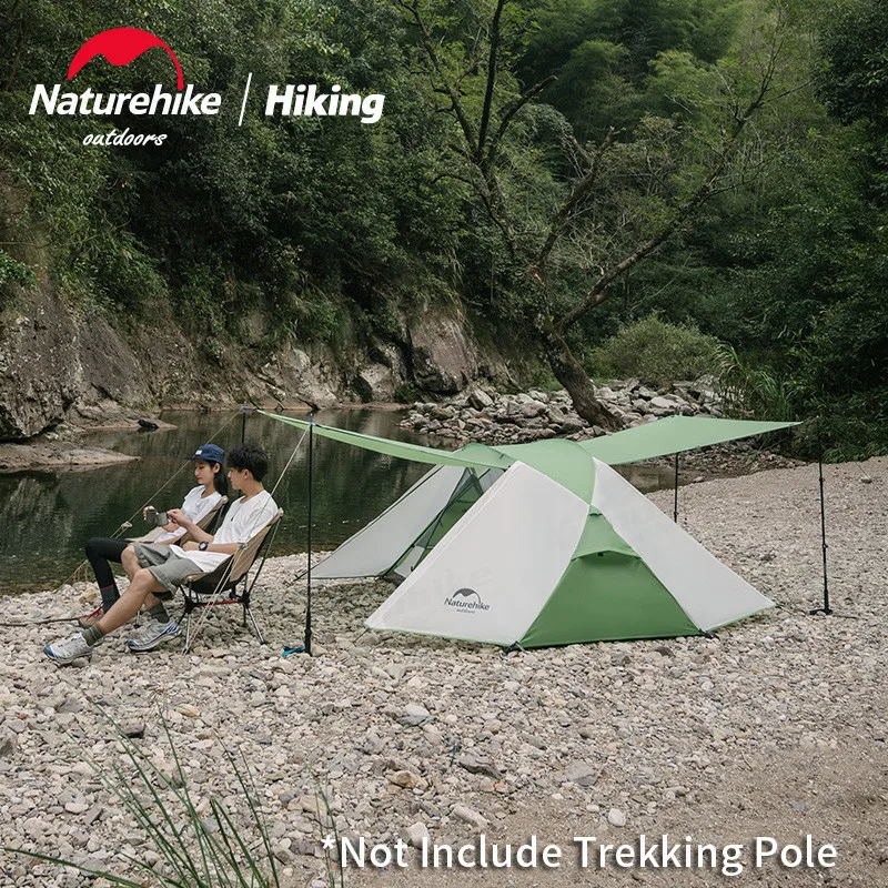 

Naturehike 2Person Forest Camping Butterfly Tent Cross Bracket 2 Hall 2 Door 2.7kg Ultralight 210T Windproof Rainproof Tent
