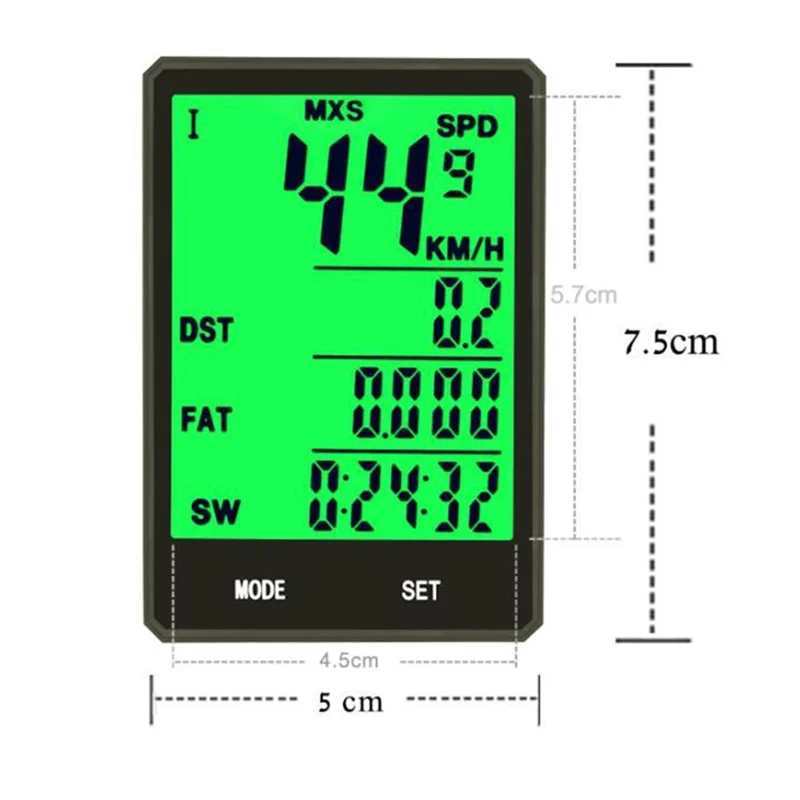 ABHT-ordenador inalámbrico para bicicleta, pantalla grande, velocímetro, odómetro, LCD, cronómetro para ciclismo