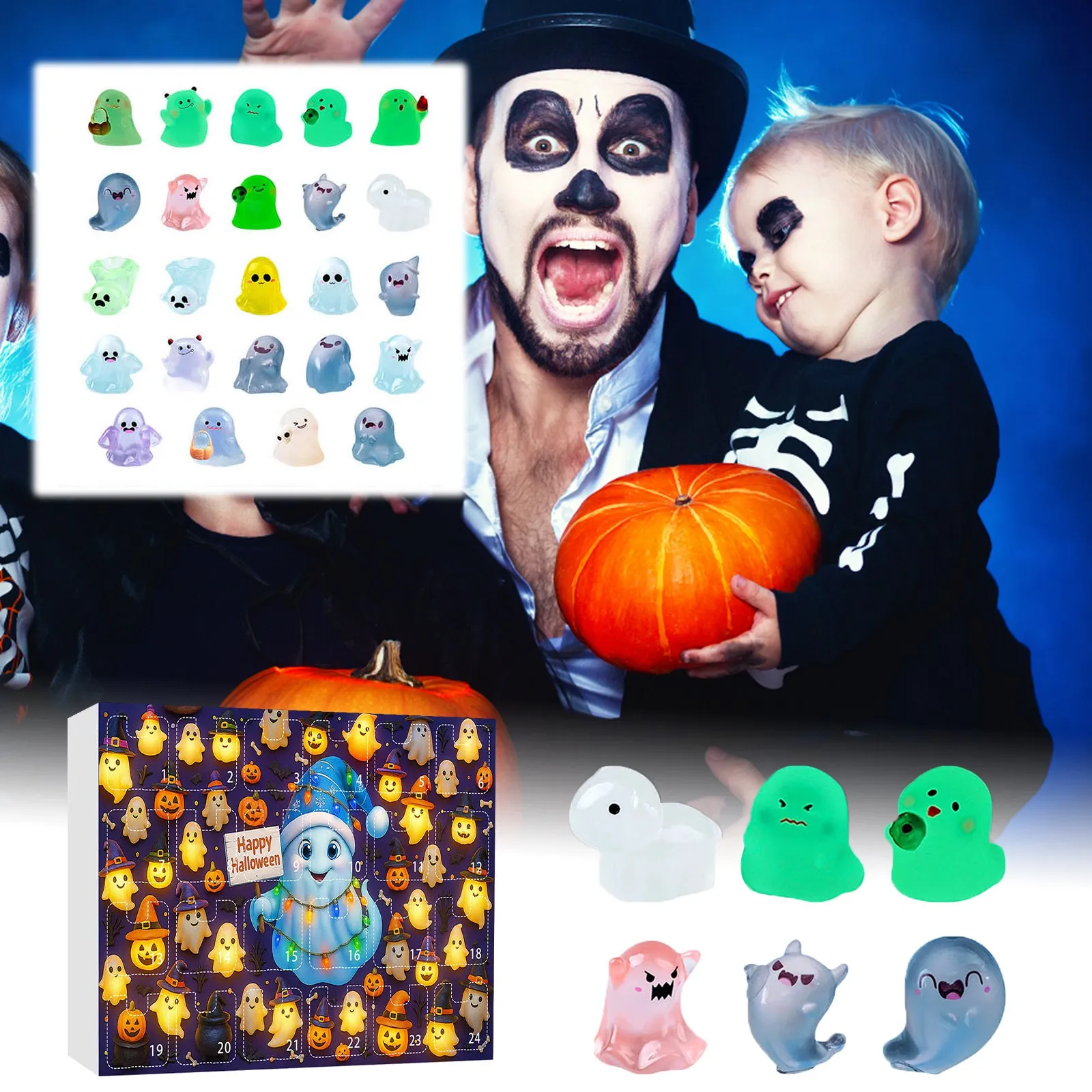 مؤقت فرشاة الأسنان للأطفال 2 دقيقة مع الفاصلات يتوهج في الظلام، تقويم القدوم للهالوين، مؤقت رملية غامضة للأطفال بكميات كبيرة #4