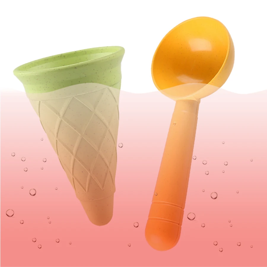 Kinder Spielen Haus Spielzeug Strand Eis Rohr Graben Löffel Set Material von Weizen Stroh Eis Tasse Strand Spielzeug