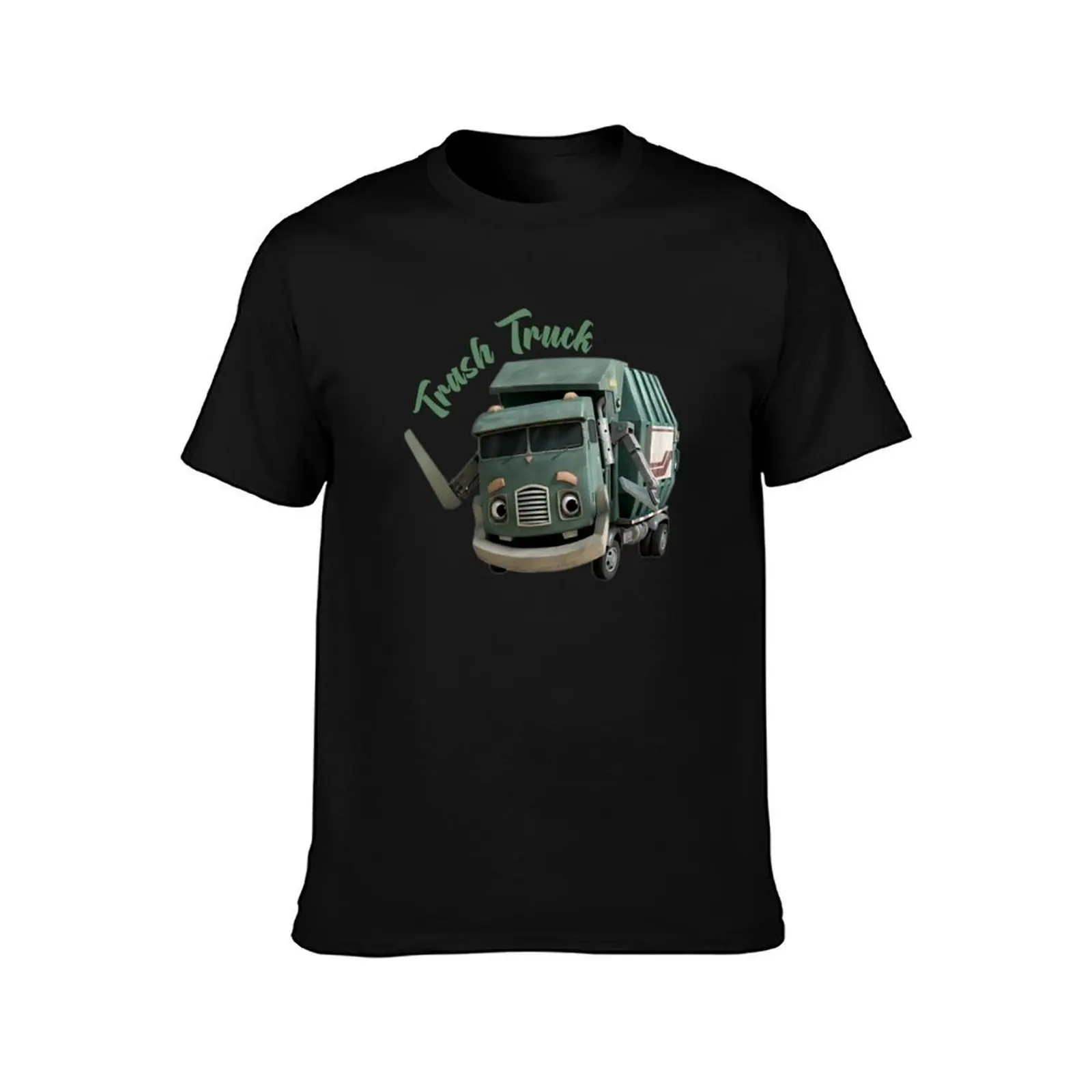 trash truck T-Shirt, Summer Casual Cotton Tee, Oversized Streetwear Tops, Vintage Graphic Print, Loose Fit Short Sleeve