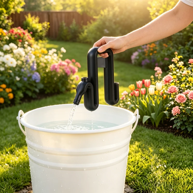 Self-Priming Siphon Hose Rain Barrel Overflow Pipe Connector Gravity Drain Tube for Pool Fish Tank Garden Use
