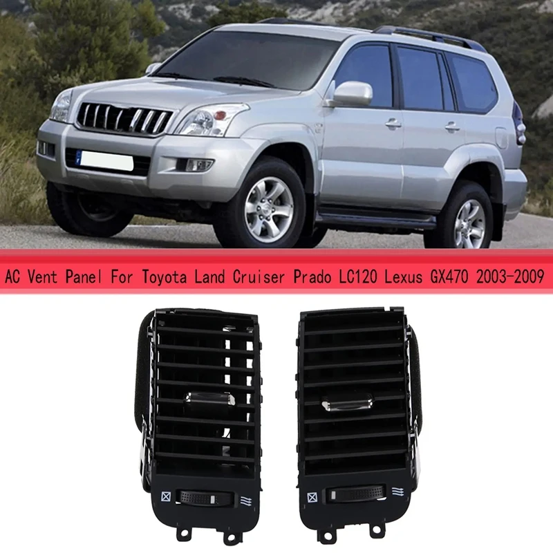 2X Air Conditioning Outlet Panel Grille For Toyota Land Cruiser Prado LC120 Lexus GX470 03-09 Dashboard Air Vent Outlet