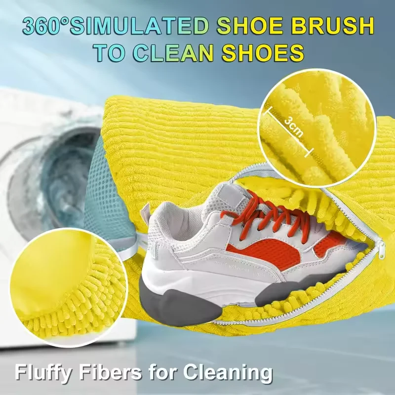 Hochwertiger Mesh-Schuhe-Waschbeutel mit Reißverschluss, weiche Innenausstattung schützt Sneakers und Freizeitschuhe in Waschmaschine und Trockner, perfekt für Reisen und Aufbewahrung, praktisch für den täglichen Gebra – Detail 14