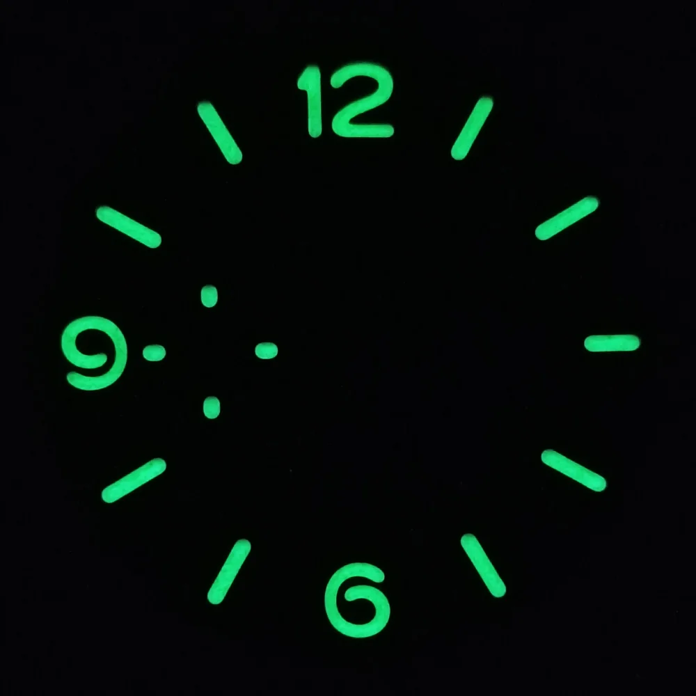 33.9/36.5mm Diameter Green Luminous Sterile Dial for Seagull GMT ST2557/ST2555 Movement with Single Calendar,Custom DIY logo