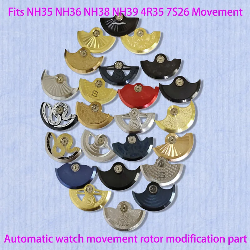 NH35 NH36 Watch Movement Refit Automatic Pendulum Rotor Fits NH34 NH35 NH36 NH38 NH39 NH70 4R 7S 6R Movement Rotor Modified