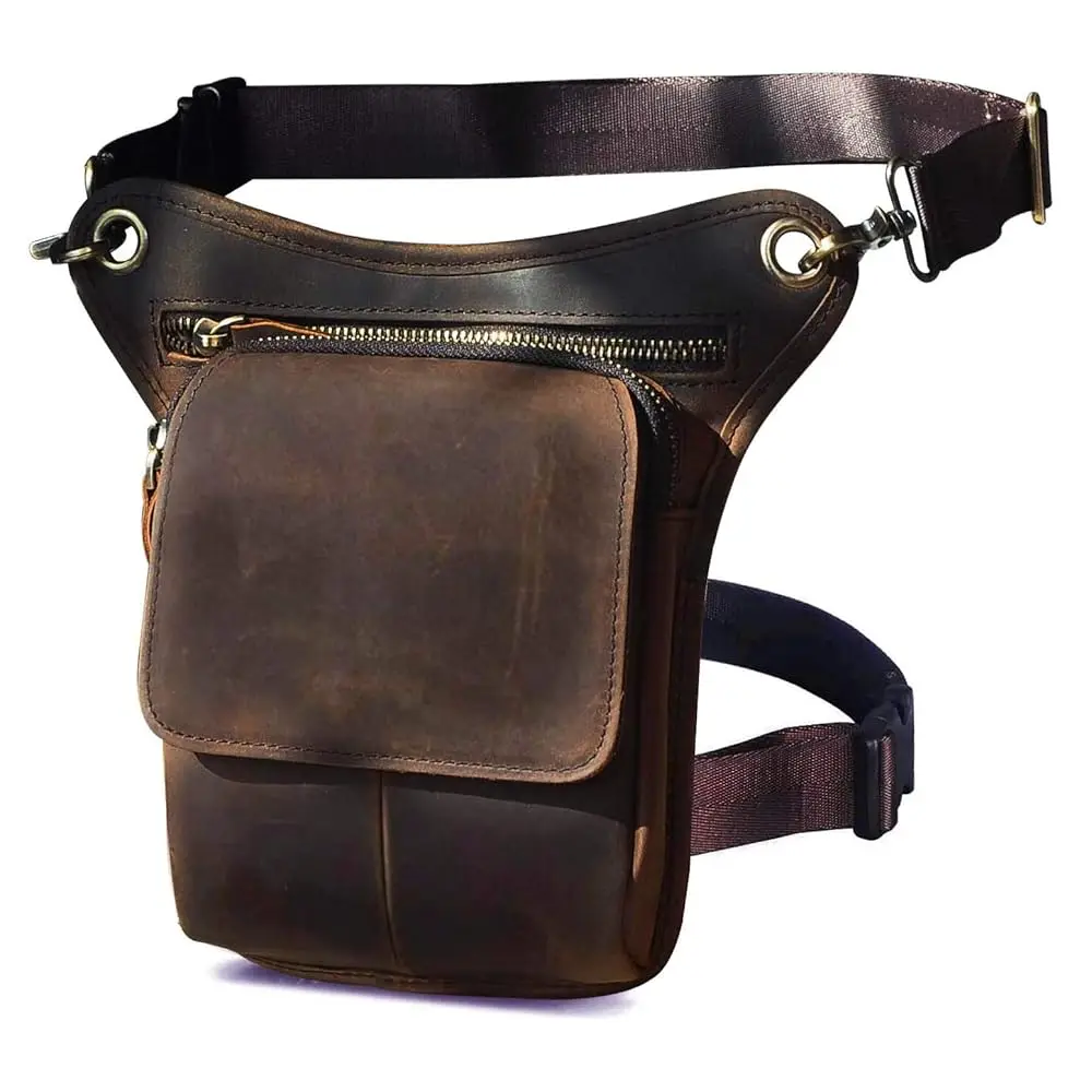 

Мужская сумка-мессенджер из натуральной кожи для мотоциклистов, на пояс, на плечо, на бедро