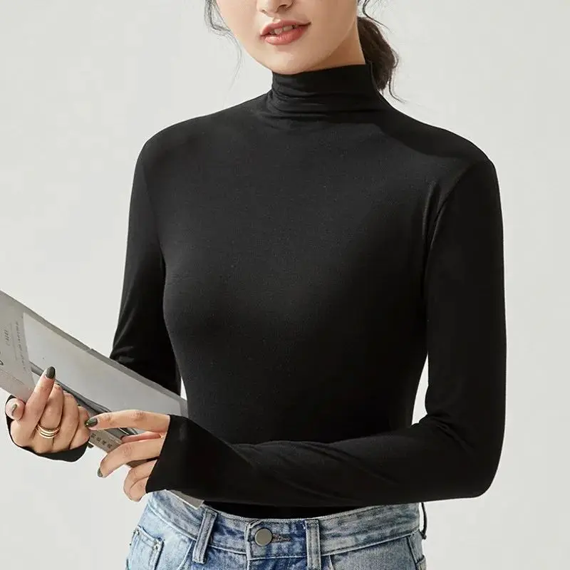 Women's Slim Fit Mo Ne T-irt Autumn Winter Faion Casual Top Quali Material Other 00% Sle Boting