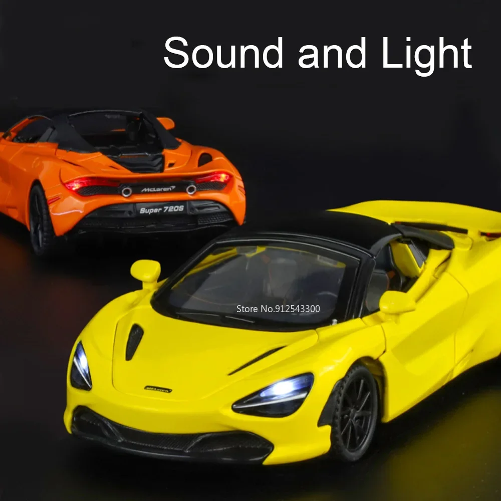 Maßstab 1:32 720S Senna Sportwagen Modell Spielzeug Musik Lichtlegierung Druckguss Gummireifen Miniaturfahrzeuge Sammlung Hobby Geschenke