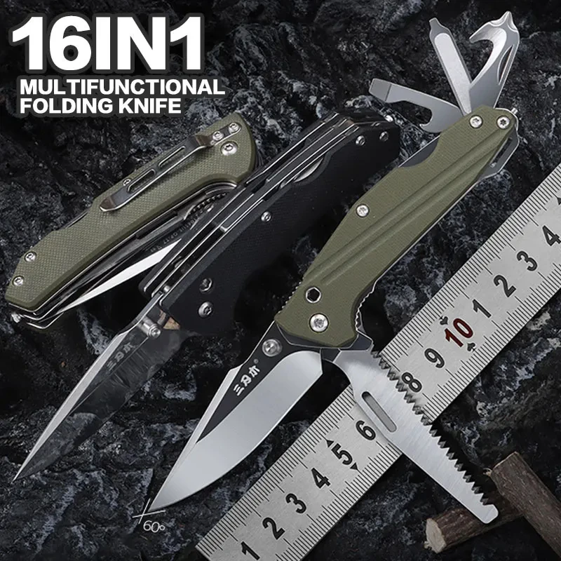 Sanrenmu Multifunctional Folding Knives Practical Tools Multi-use Wilderness Survival Durability Pocket Survival Rescue Edc