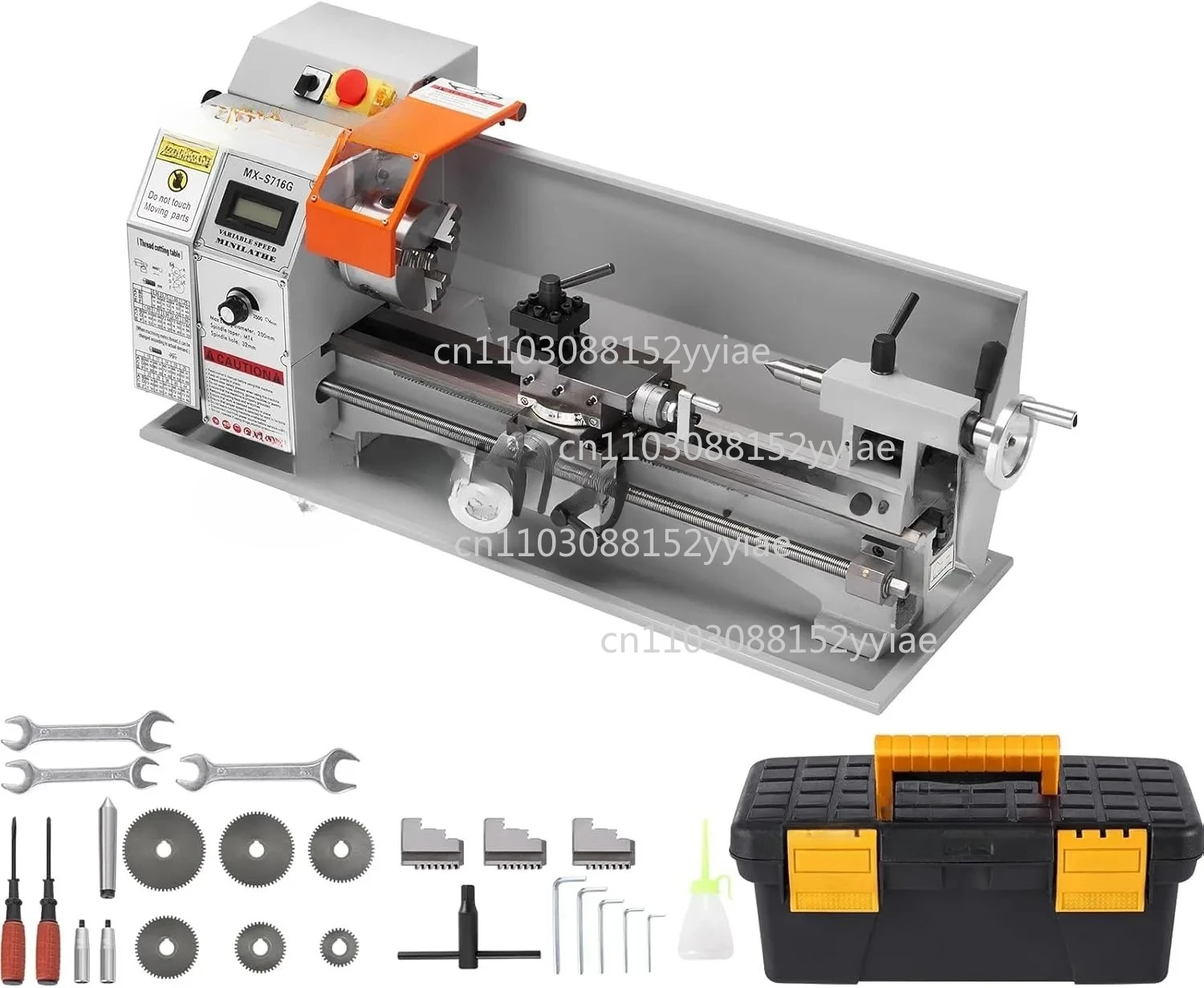 

Токарный станок по металлу 7 дюймов X 16 дюймов, прецизионный настольный токарный станок по металлу мощностью 800 Вт, бесступенчатая смена скорости 150-2500 об/мин